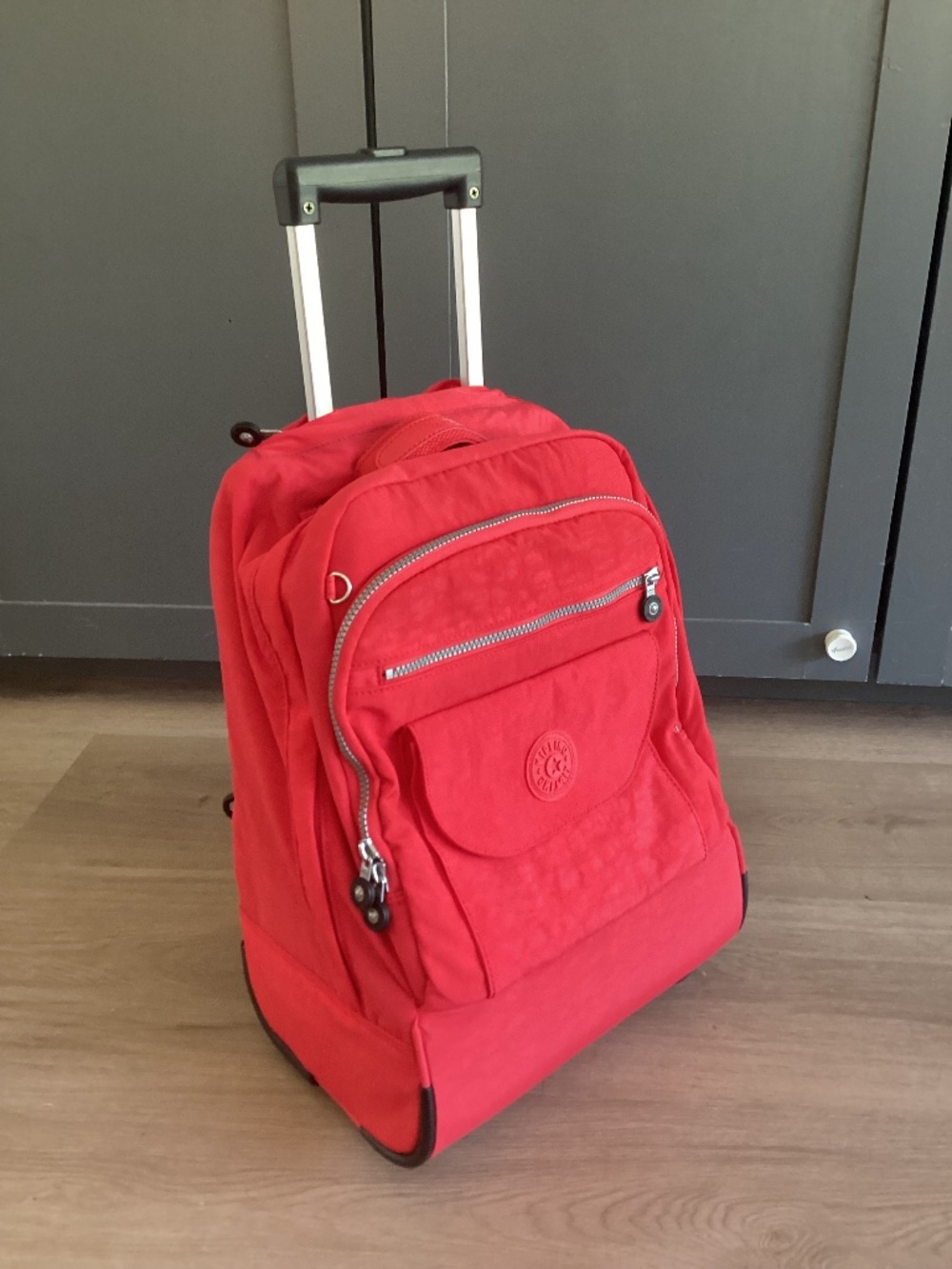 NEW Kipling Rolling School Travel Backpack Red 4 compartments